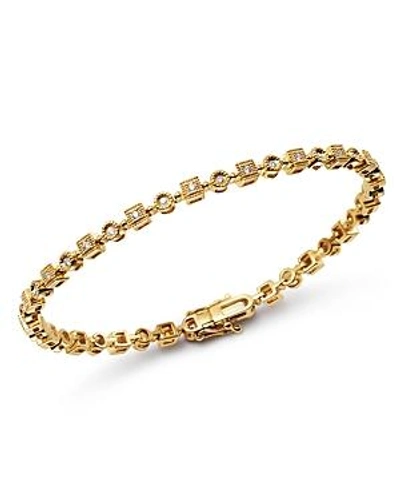 Kc Designs 14k Yellow Gold Geometric Diamond Link Bracelet In White/gold