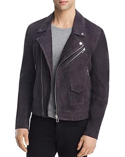 Ps By Paul Smith Suede Moto Jacket In Grey