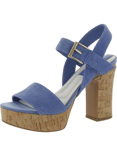 Franco Sarto Scarlett Womens Strappy Cork Platform Sandals In Blue