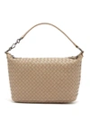 Bottega Veneta Ciambrino Intrecciato Leather Shoulder Bag In Grey