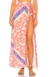 Lovers & Friends Lady Wrap Skirt In Coral