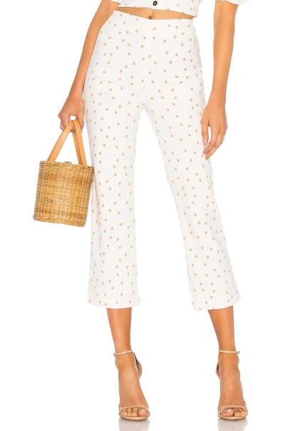 Lpa Polka Dot Cropped Pant In White. In Tan & White