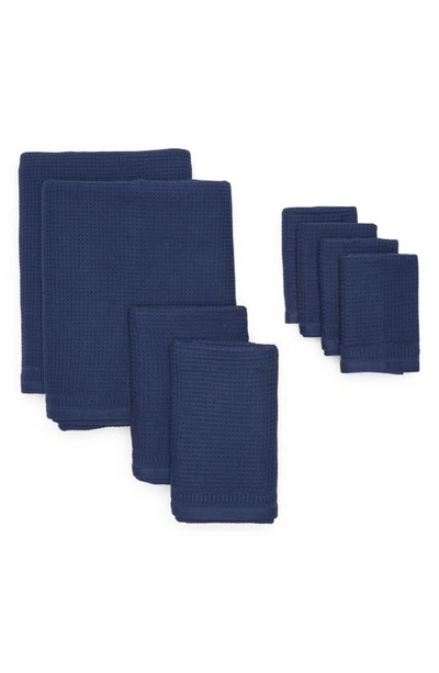 Caro Home Assorted 8-pack Cotton Towels In Blue