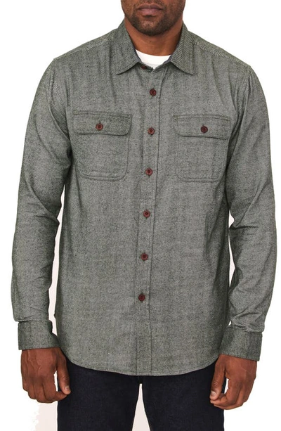 Rainforest Brushed Flannel Overdyed Button-up Shirt In Pine