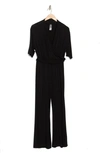 Go Couture Surplice Neck Jumpsuit In Black