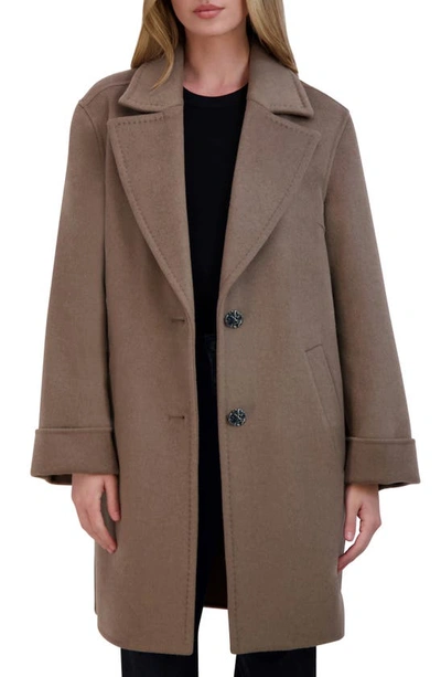 Tahari Sandra Oversize Wool Blend Coat In Mink