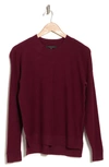 Cyrus High-low Crewneck Sweater In Red Mahogany