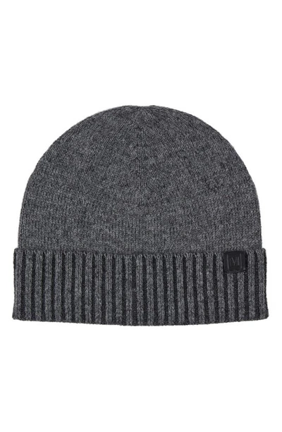 Bruno Magli Marled Ribbed Cuff Cashmere Beanie In Grey/ Multi