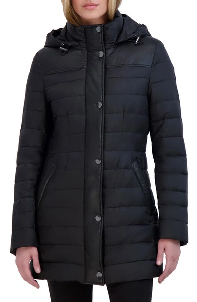 Tahari Tala Puffer Coat In Black ModeSens