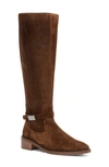 Aquatalia Luxe Suede Knee High Boot In Brandy