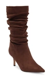 Marc Fisher Manya Ruched Boot In Dark Brown 200