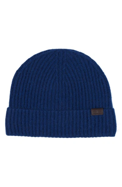 Hickey Freeman Cashmere Knit Cuffed Beanie In New Navy