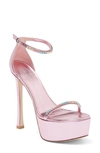 Stuart Weitzman Nudist Hollywood Glam Iii Platform Sandal In Cotton Candy/ Multi