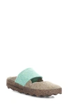 Asportuguesas By Fly London Canu Mule In Taupe/ Green Felt