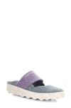 Asportuguesas By Fly London Canu Mule In Grey Blue/ Purple Felt