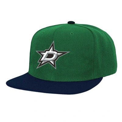Mitchell & Ness Men's  Kelly Green Dallas Stars Core Team Ground 2.0 Snapback Hat