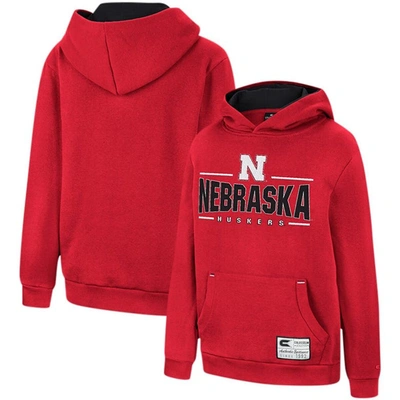 Colosseum Kids' Youth  Scarlet Nebraska Huskers Lead Guitarists Pullover Hoodie