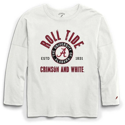 League Collegiate Wear White Alabama Crimson Tide Clothesline Oversized Long Sleeve T-shirt