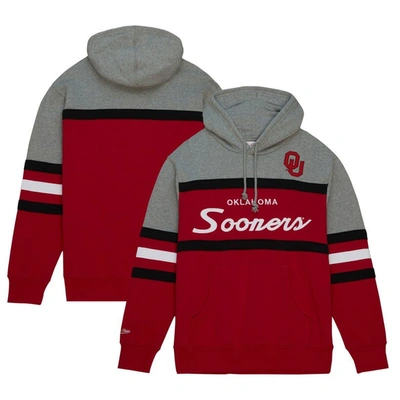Mitchell & Ness Men's  Red Oklahoma Sooners Head Coach Pullover Hoodie