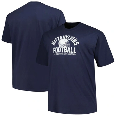 Champion Men's  Navy Distressed Penn State Nittany Lions Big And Tall Football Helmet T-shirt