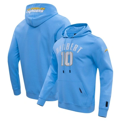 Pro Standard Men's  Justin Herbert Powder Blue Los Angeles Chargers Player Name And Number Pullover H