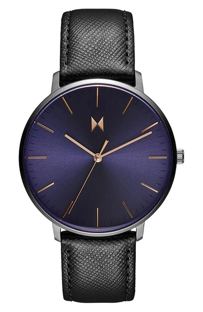 Mvmt Men's Legacy Black Leather Watch 42mm In Purple