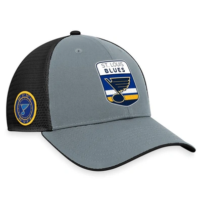 Fanatics Branded  Gray/black St. Louis Blues Authentic Pro Home Ice Trucker Adjustable Hat In Gray,black