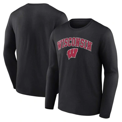 Fanatics Branded Black Wisconsin Badgers Campus Long Sleeve T-shirt