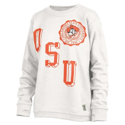 Pressbox White Oklahoma State Cowboys Shoreline Sundown Pullover Sweatshirt