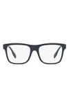 Burberry Carter 55mm Square Optical Glasses In Blue