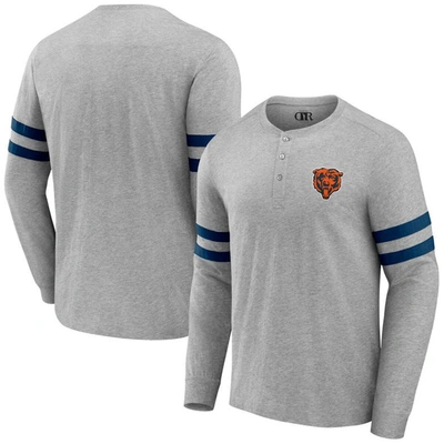 Nfl X Darius Rucker Collection By Fanatics Heather Gray Chicago Bears Henley Long Sleeve T-shirt