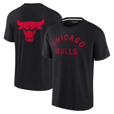 Fanatics Signature Unisex  Black Chicago Bulls Super Soft T-shirt