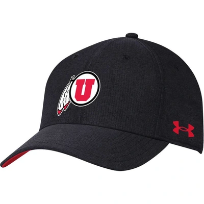 Under Armour Black Utah Utes Coolswitch Airvent Adjustable Hat