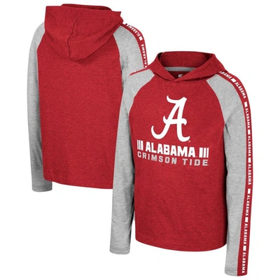 Colosseum Kids' Youth  Crimson Alabama Crimson Tide Ned Raglan Long Sleeve Hooded T-shirt