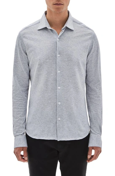 Robert Barakett Pambrun Knit Button-up Shirt In Grey