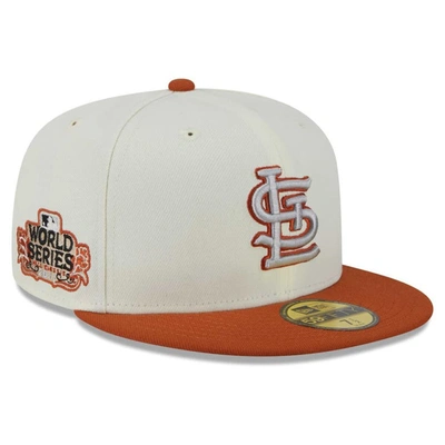 New Era Men's  Cream, Orange St. Louis Cardinals 59fifty Fitted Hat In Cream,orange