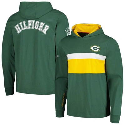 Tommy Hilfiger Green Green Bay Packers Morgan Long Sleeve Hoodie T-shirt