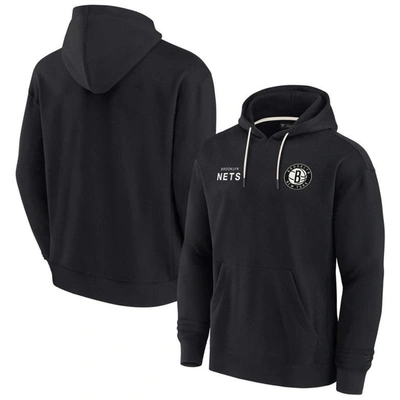 Fanatics Signature Unisex  Black Brooklyn Nets Super Soft Fleece Pullover Hoodie