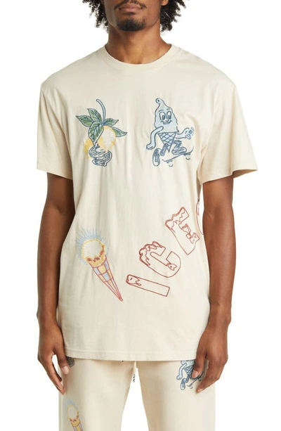 Icecream Consume Embroidered Graphic T-shirt In Fog