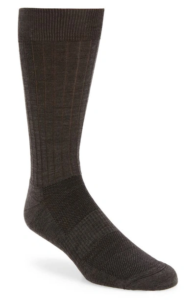 Pantherella Smithfield Wool Blend Dress Socks In Dark Grey Mix