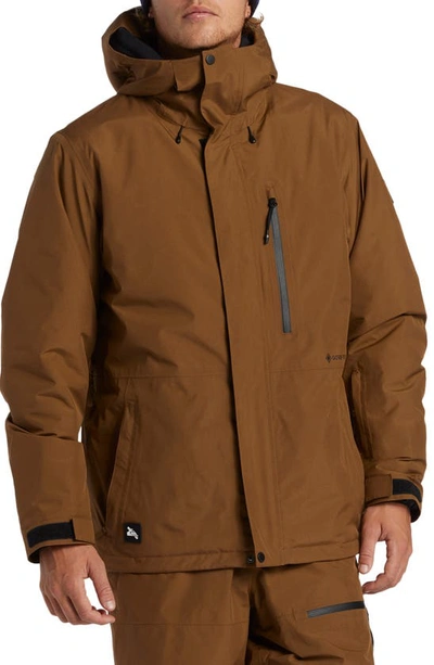 Quiksilver Saturdays Waterproof Insulation Recycled Polyester Snow Jacket In Sepia