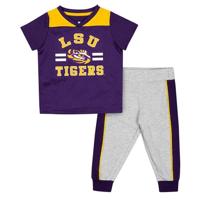Colosseum Babies' Infant  Purple/heather Grey Lsu Tigers Ka-boot-it Jersey & Trousers Set