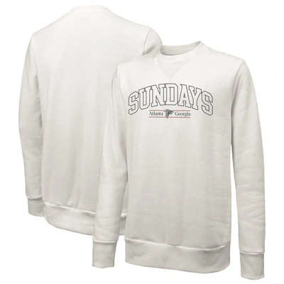 Majestic Unisex  Threads  White Atlanta Falcons Sundays Block Letter Crewneck Pullover Sweatshirt