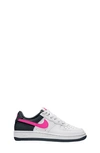 Nike Kids' Air Force 1 Sneaker In White/ Pink/ Dark Obsidian