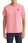 Comme Des Garçons Play Play Appliqué T-shirt In Pink