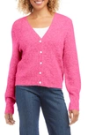 Karen Kane Rib Knit Cardigan In Hot Pink