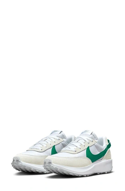 Nike Waffle Debut Sneaker In White/ Malachite