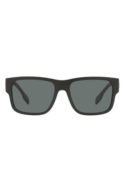 Burberry 57mm Polarized Square Sunglasses In Black