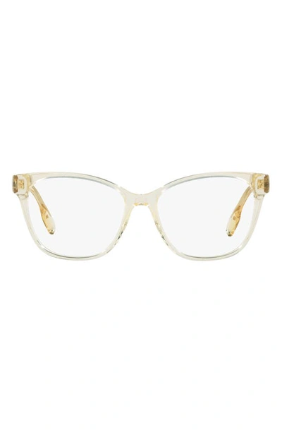 Burberry Caroline 53mm Square Optical Glasses In Yellow