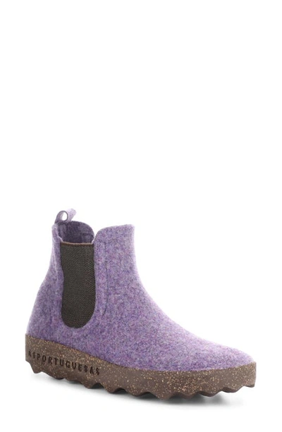 Asportuguesas By Fly London Caia Chelsa Boot In Purple Tweed/ Felt